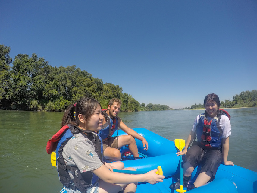 Photo of students in a raft