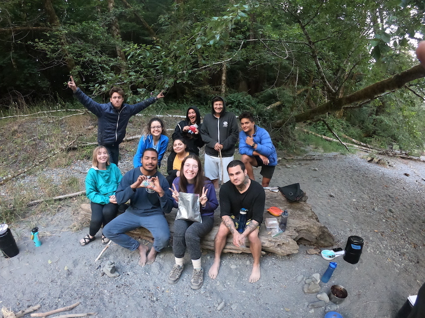 Photo of students enjoying an evening at camp.