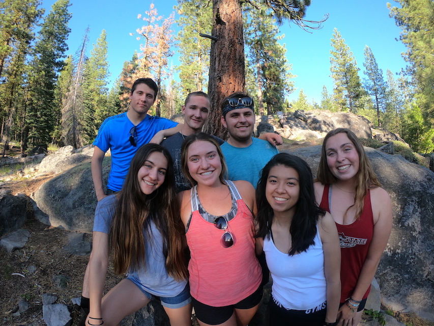 Photo of a group of students on a hike