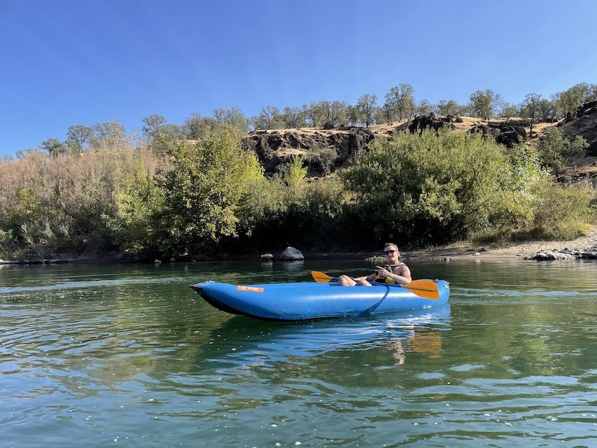 Photo of a student in a raft