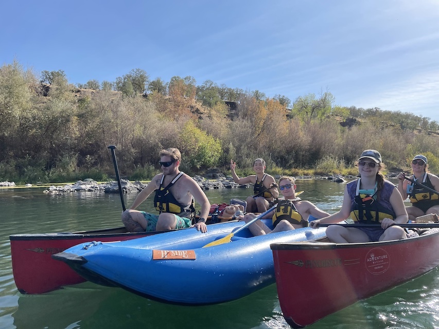 Photo of students in boats on a river