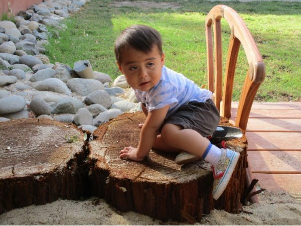 Photo of a child playing outside