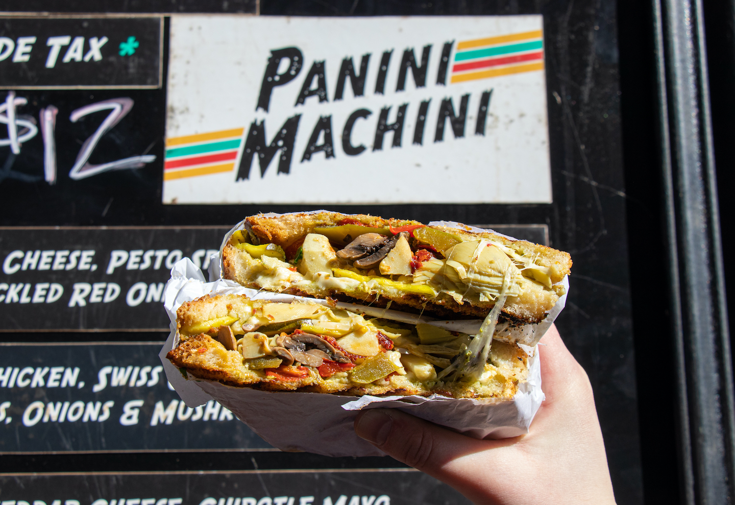 Panini sandwich from Panini Machini food truck.