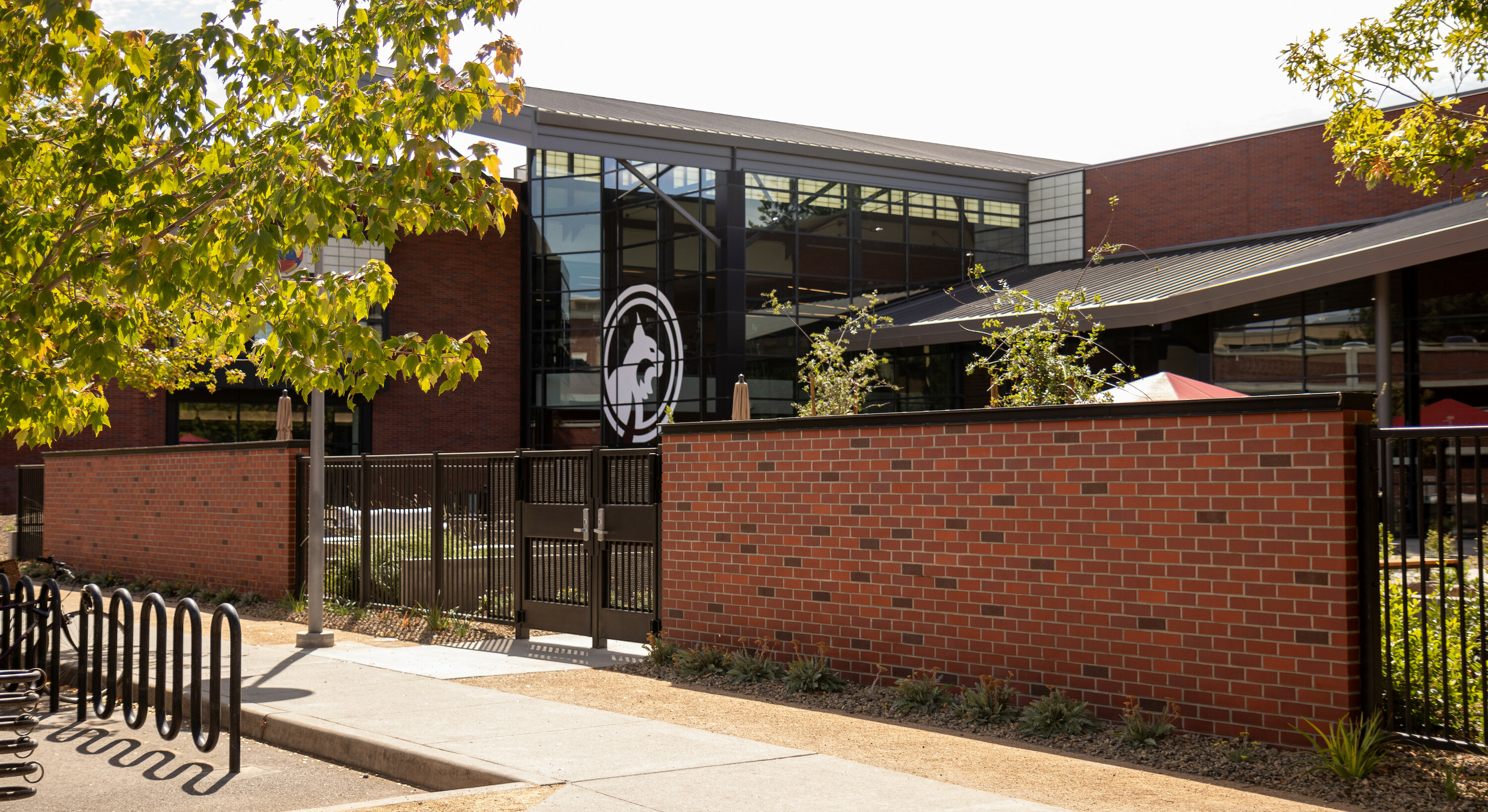Image of the outside of the Wildcat Recreation Center and The Patio