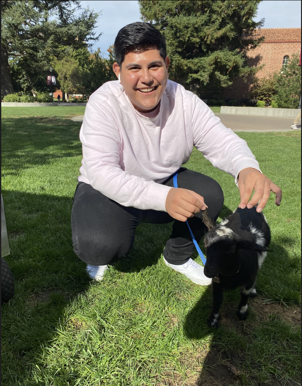 Chris with goat