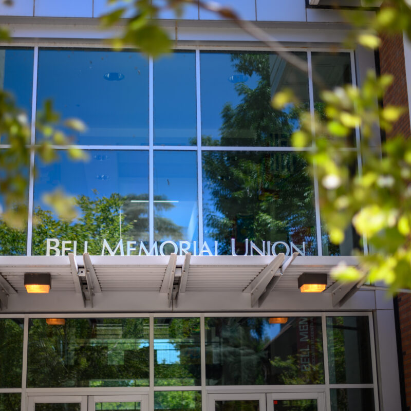 Photo of Bell Memorial Union sign