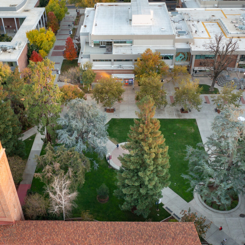 Aerial View of Chico State campus. Photo by Jason Halley